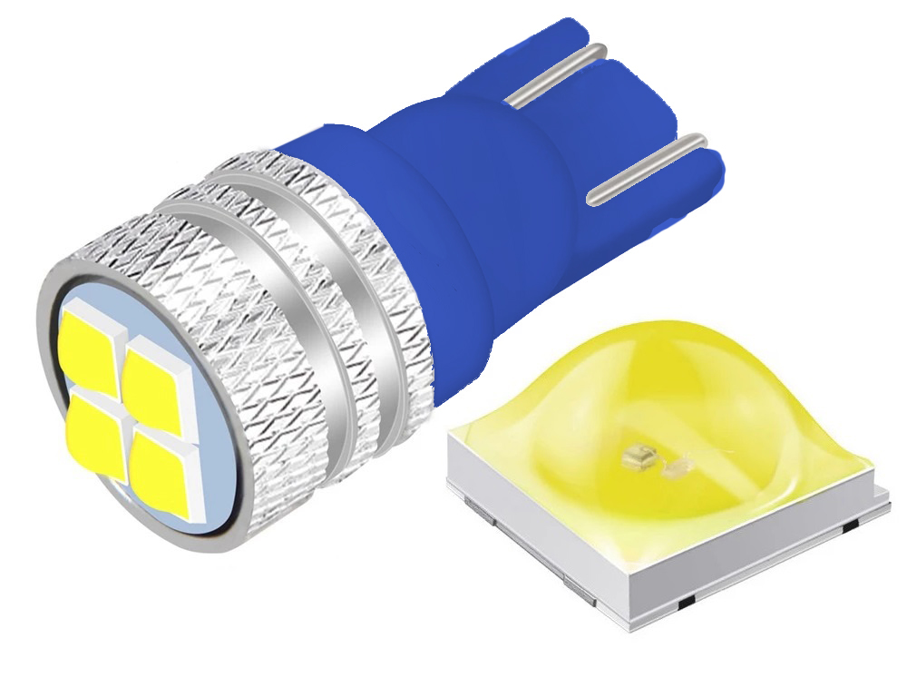 LED auto žiarovka T10 COB 1,5W, modrá